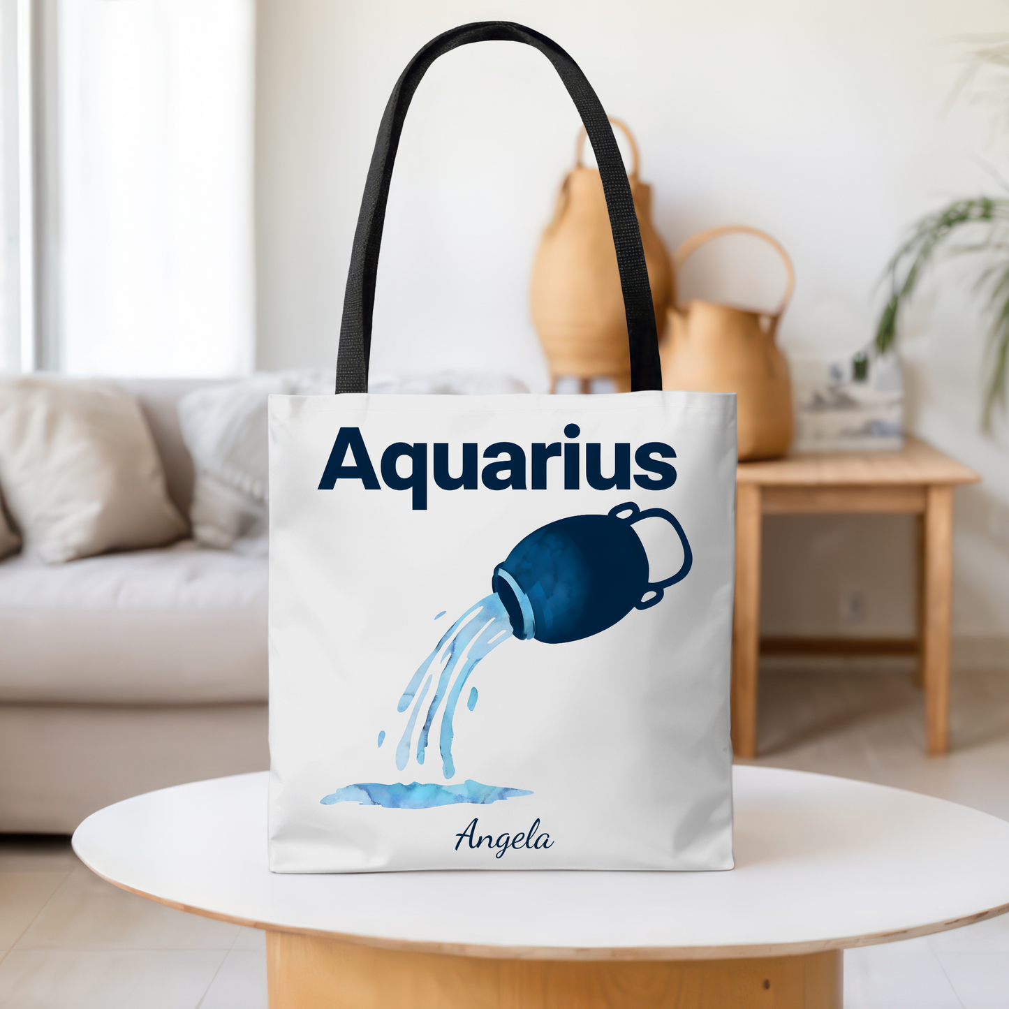 Aquarius Zodiac Personalized Tote Bag, Astrology Lover, Trendy Tote Bag, Aquarius Birthday Gift, Weekender Bag