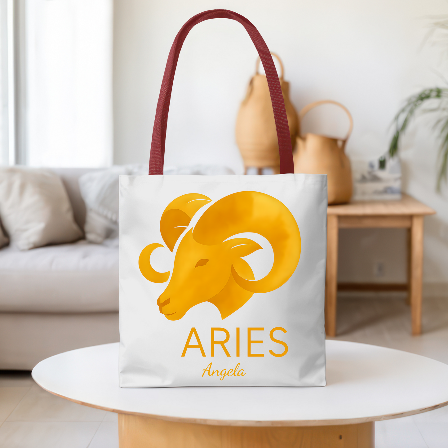 Aries Zodiac Personalized Tote Bag, Artistic Tote Bag, Astrology Bag, Unique Tote Bag, Aries Birthday Gift