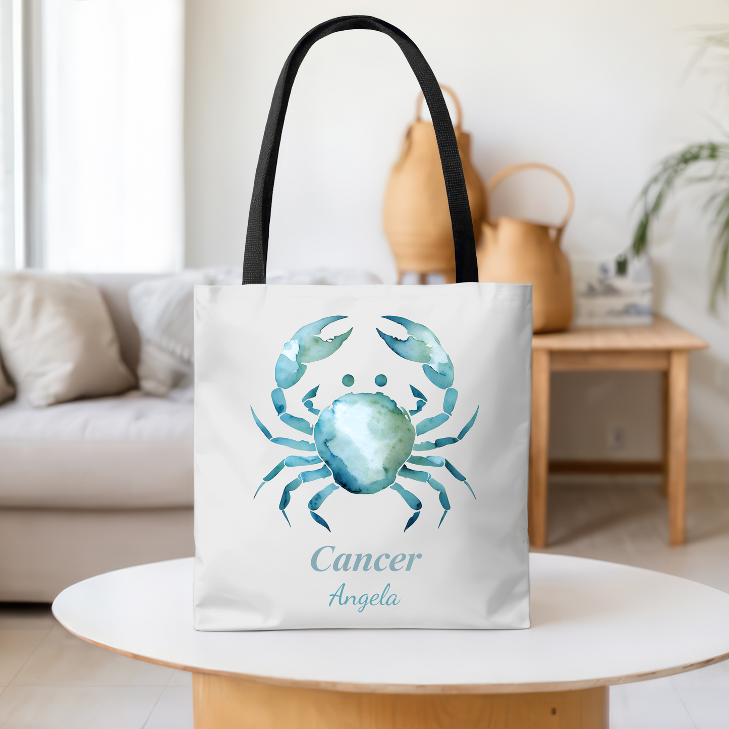 Cancer Zodiac Personalized Tote Bag, Astrology Lover Gift, Artistic Tote Bag, Trendy Tote Bag, Weekender Bag
