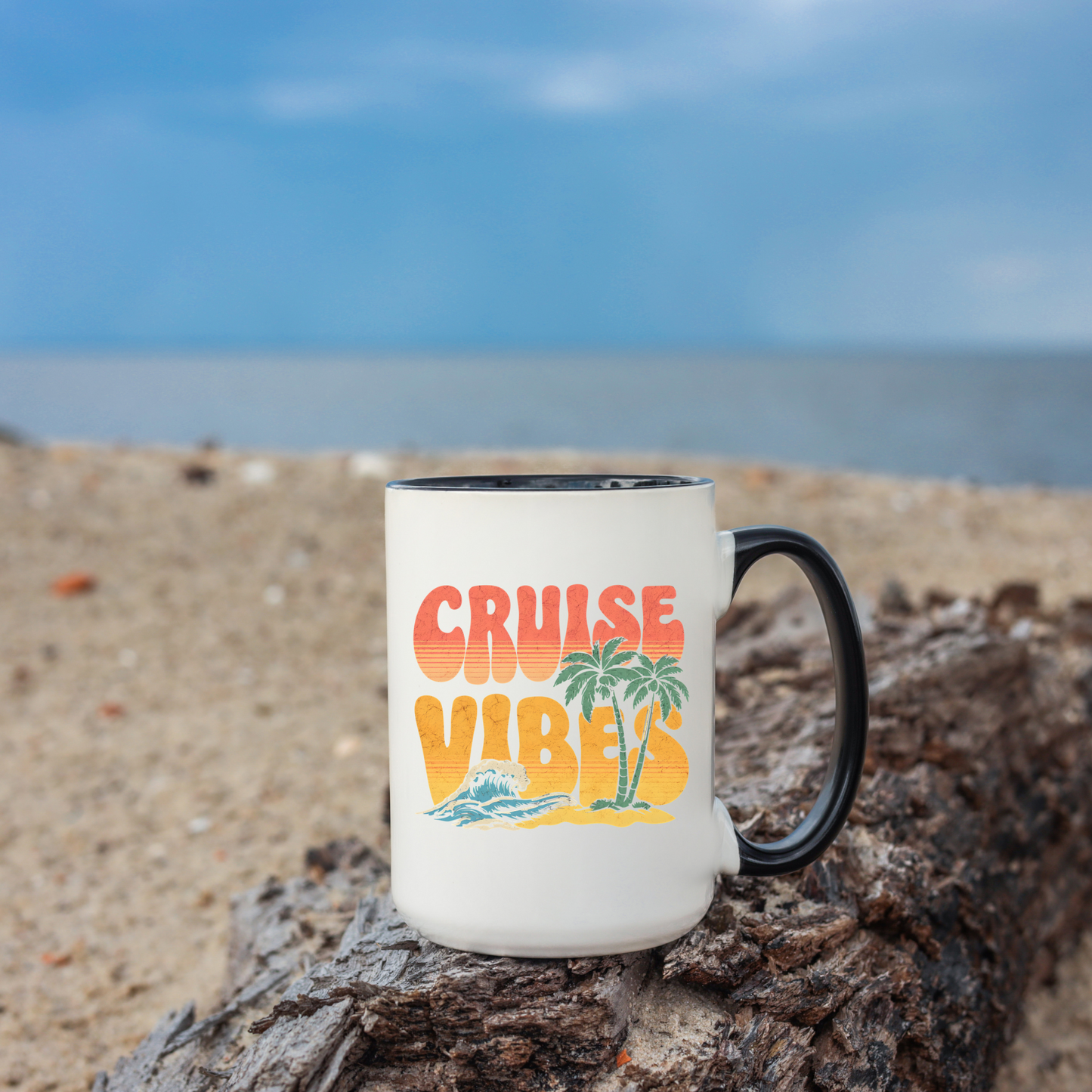 Cruise Vibes Accent Coffee Mug, Cruise Gifts, Royal Caribbean, Disney Cruise Line, Travel Mode, Birthday Cruise Mug