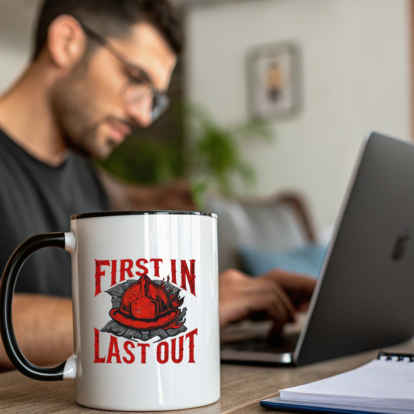 Firefighter First In Last Out Mug, Firefighter Gift, Firefighter Wife, Female Firefighter, Fireman, First Responder