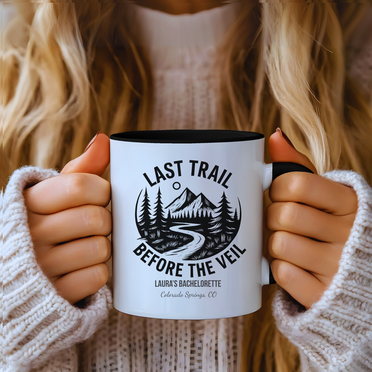 Bachelorette Last Trail Before the Veil Nature-Inspired Accent Coffee Mug - Last Trail Before The Veil, Outdoor Lovers Gift, Camping Decor, Adventure Mug, Hiking Coffee Cup