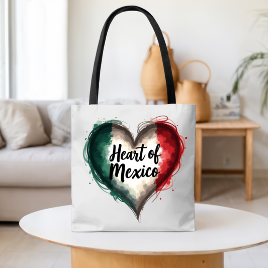 Heart of Mexico Tote Bag, Hispanic Heritage Bag, Mexican Pride Tote, Mexican Culture Bag, Brown Pride, Weekender Bag