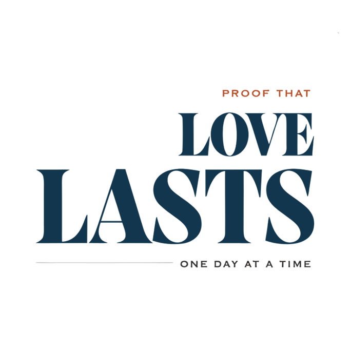 DESIGN G - Proof That Love Lasts ready-made ceramic coaster, One Day at a Time wording