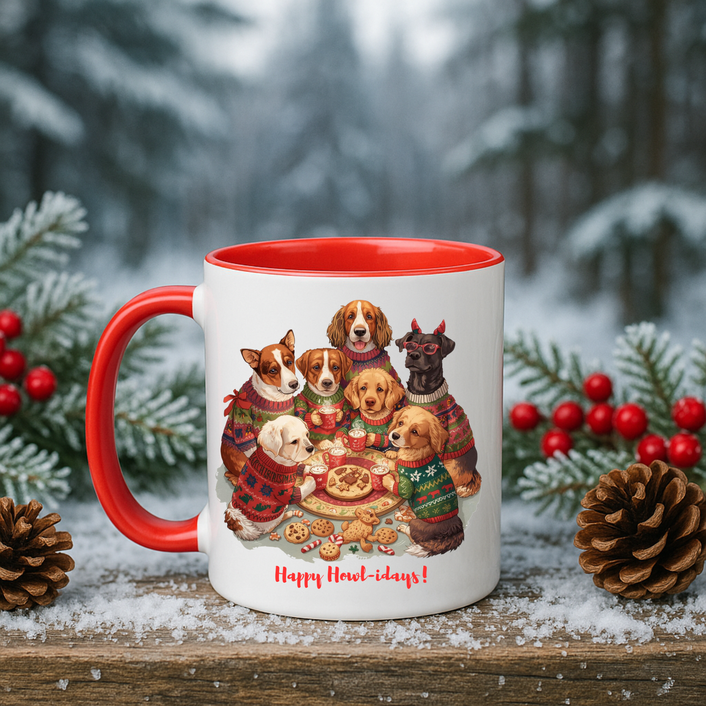 Dog Christmas Mug, Colorful Pet Lover Holiday Mug, Custom Dog Mug, Funny Christmas Dog, Christmas Squad, Merry Christmas Gift