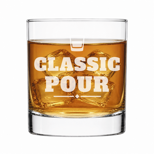 Classic Pour Engraved Whiskey Glass