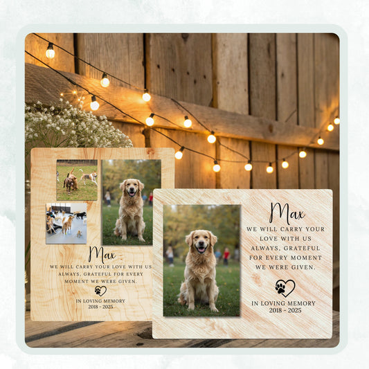 Pet Sympathy Gift: Personalized Dog Memorial Gift, Custom Frame Pet Loss Gift, Customized Pet Memorial Gift, Dog Passing Photo Frame