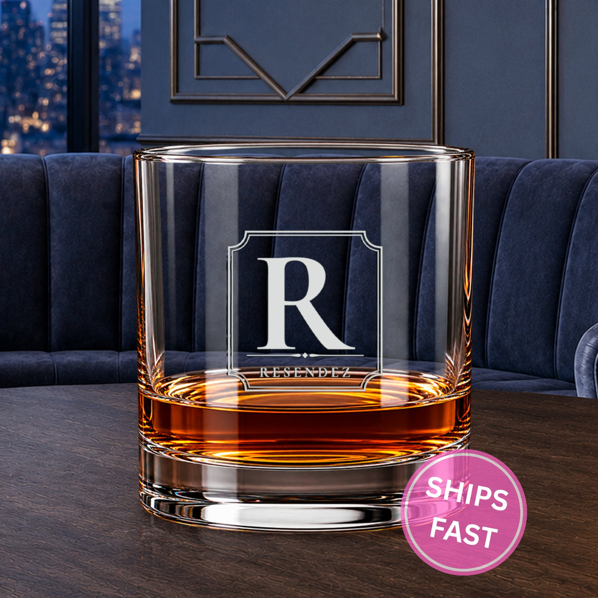 Legacy Initial personalized engraved whiskey glass set, image 1