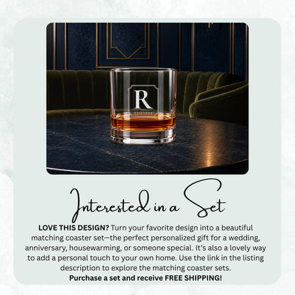 Legacy Initial personalized engraved whiskey glass set, image 5
