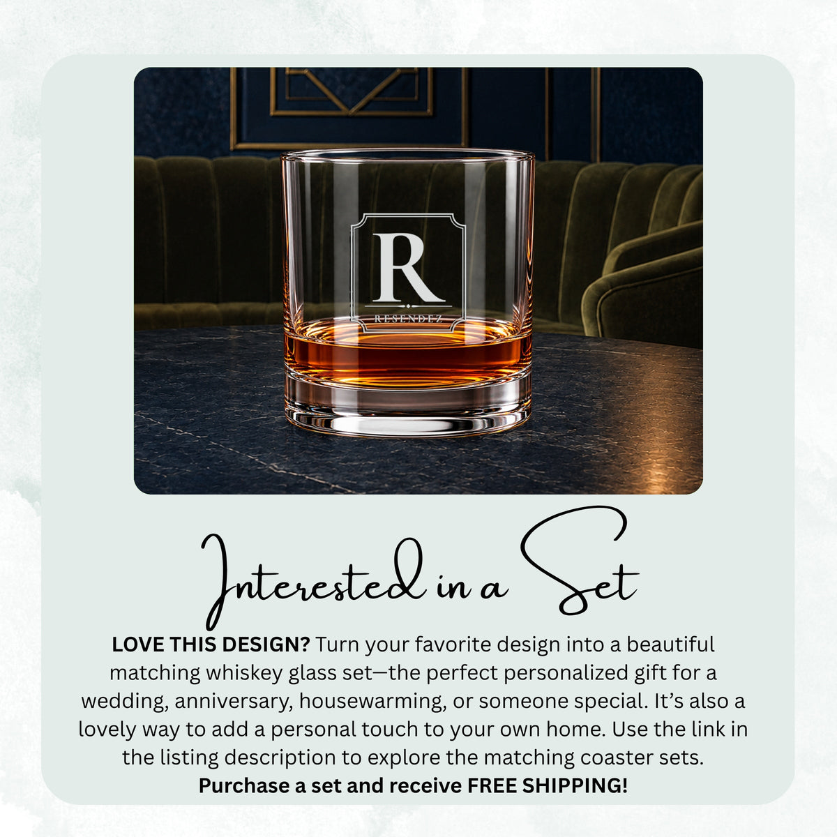 Legacy Initial personalized engraved whiskey glass — image 8