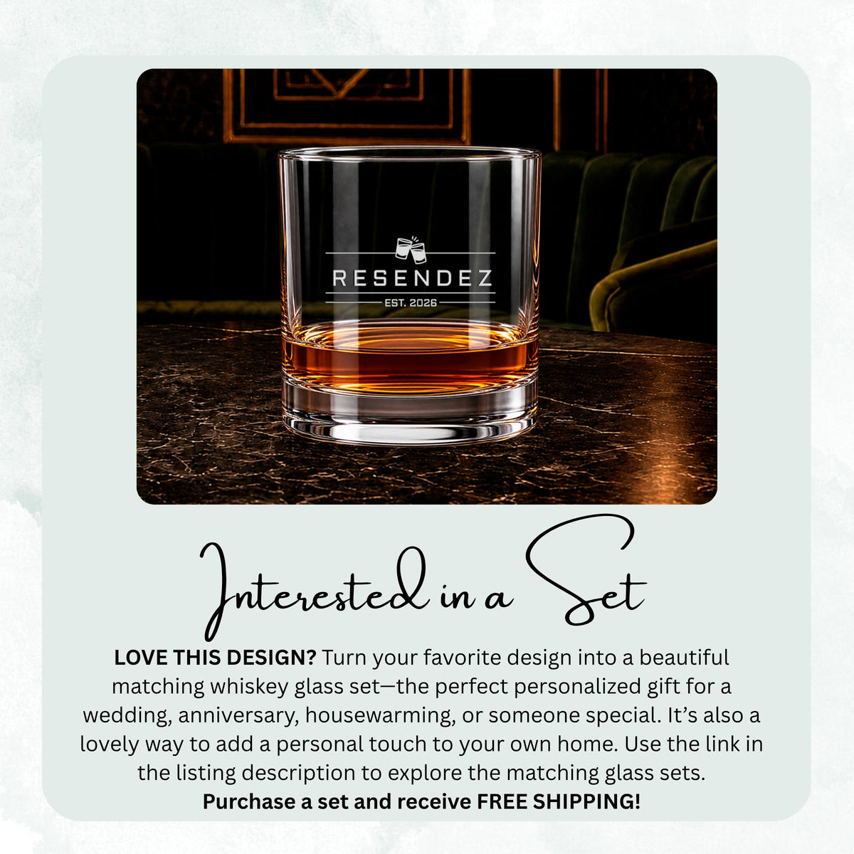 Refined Name Bar personalized engraved whiskey glass — image 5