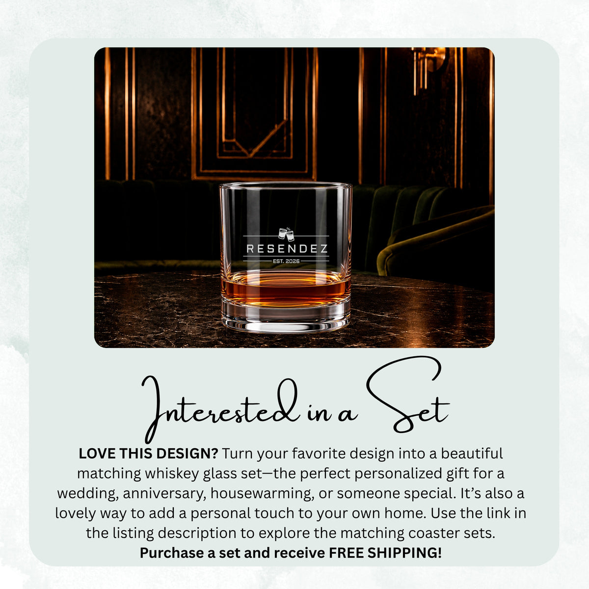 Refined Name Bar personalized engraved whiskey glass — image 8