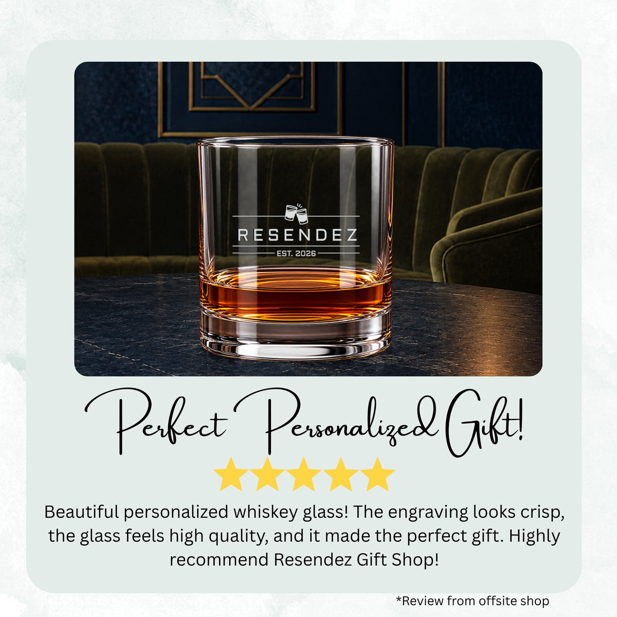 Refined Name Bar personalized engraved whiskey glass — image 9