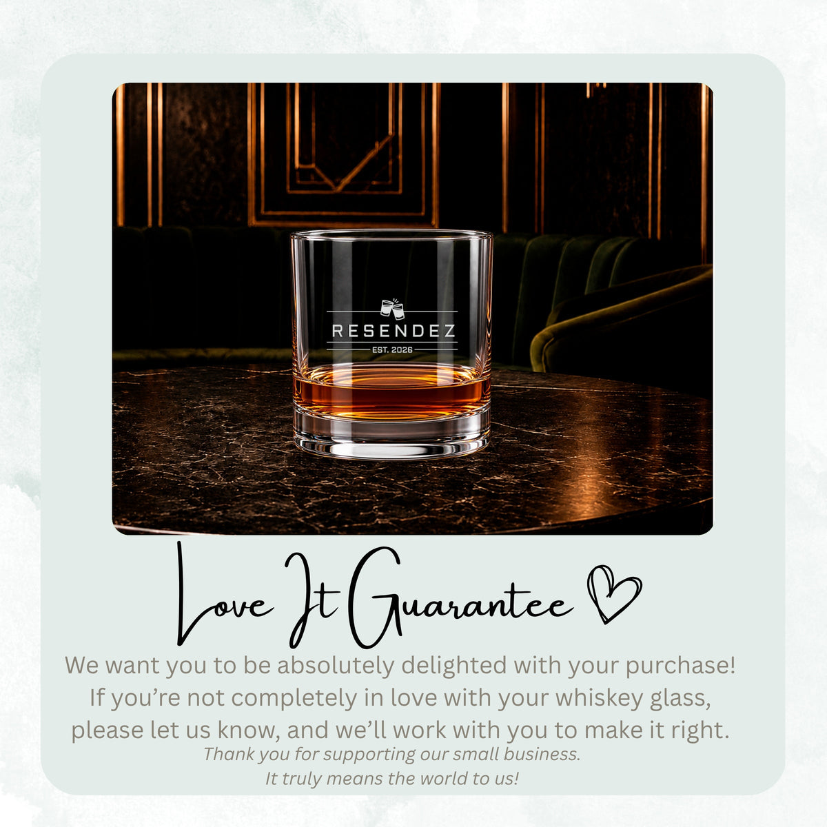 Refined Name Bar personalized engraved whiskey glass set, image 11