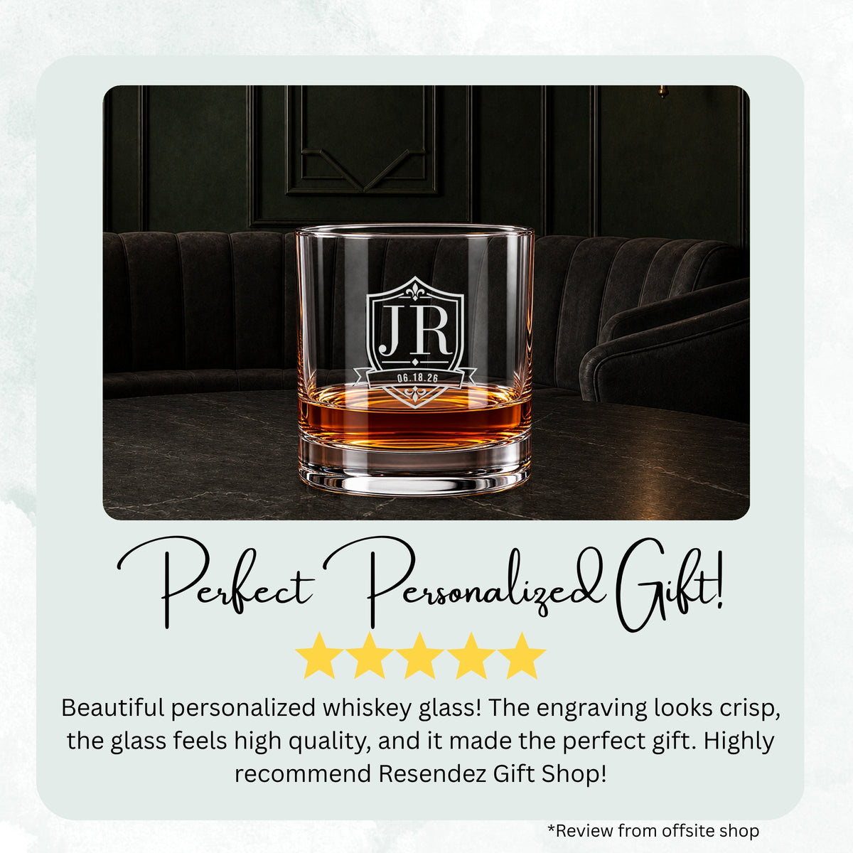 House Crest personalized engraved whiskey glass — image 9