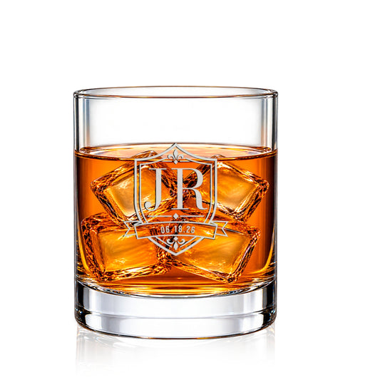 House Crest personalized engraved whiskey glass — image 2