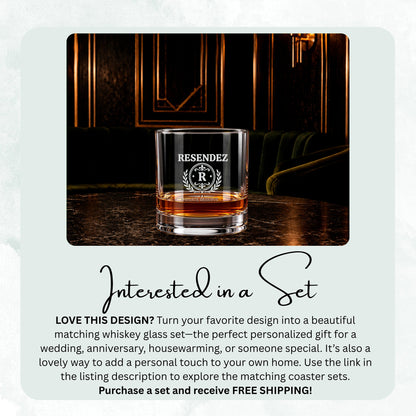 Ornamental Mark personalized engraved whiskey glass — image 8