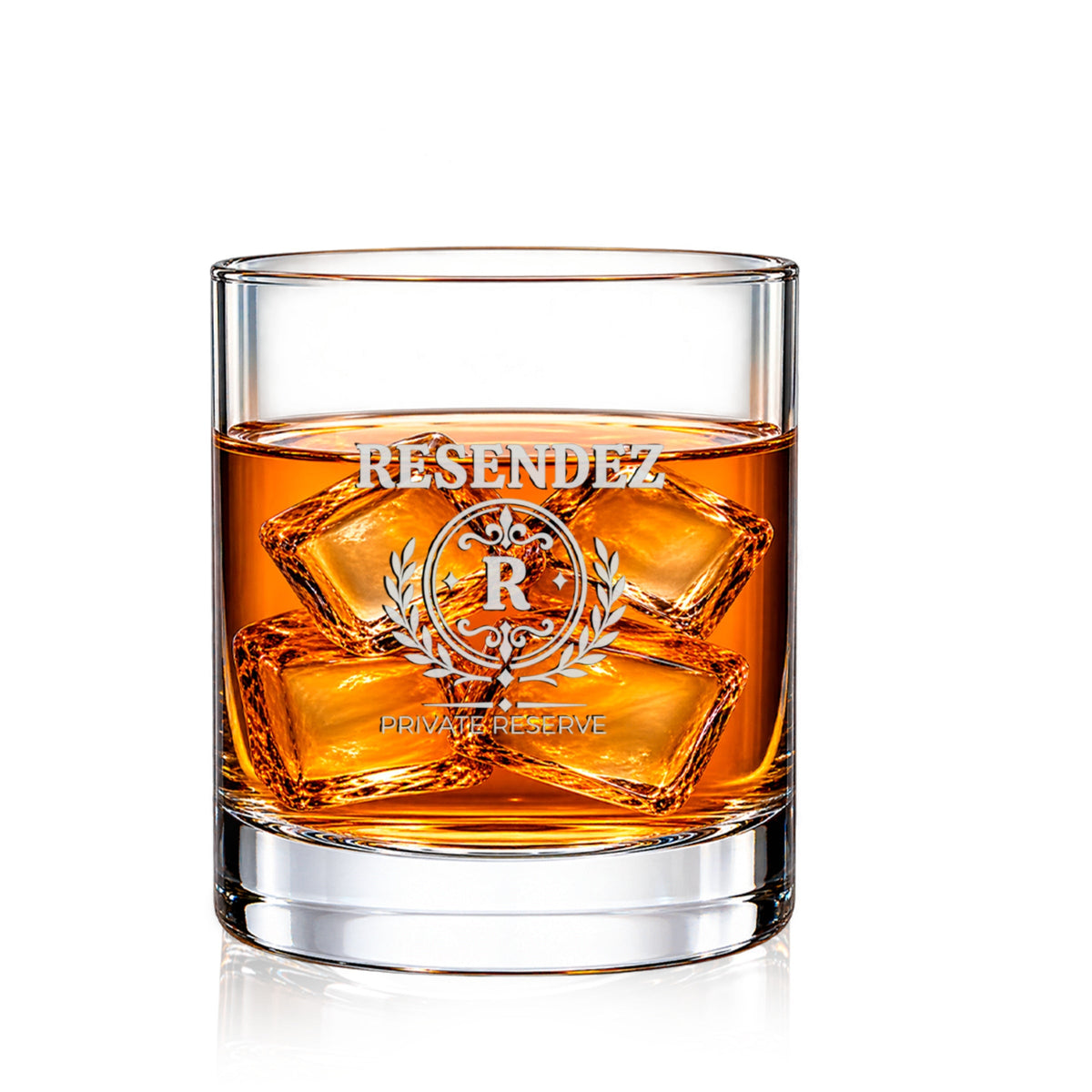 Ornamental Mark personalized engraved whiskey glass — image 2