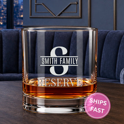 Private Reserve personalized engraved whiskey glass — image 1