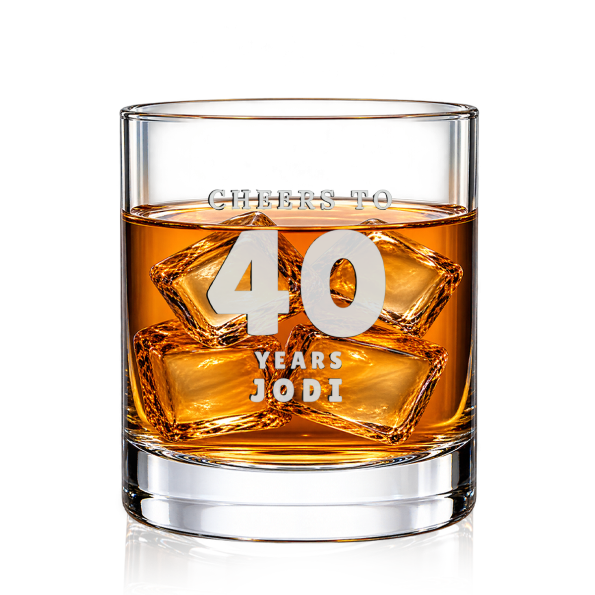 Milestone Numeral Toast engraved whiskey glass