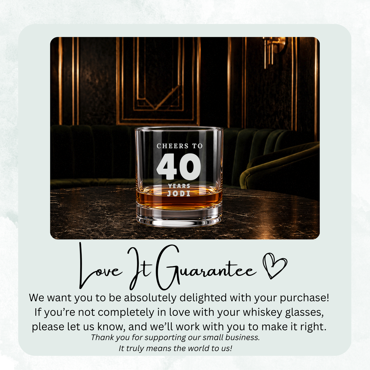 Milestone Numeral Toast engraved whiskey glass