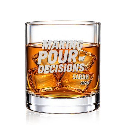 Adult Humor Editorial Stack engraved whiskey glass