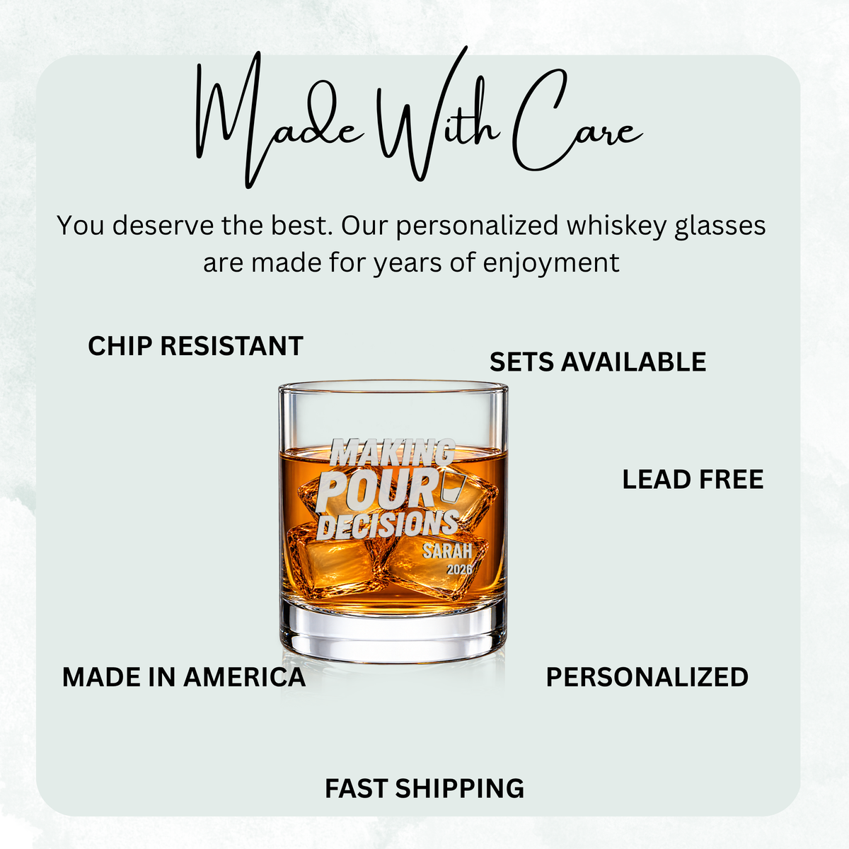 Adult Humor Editorial Stack engraved whiskey glass