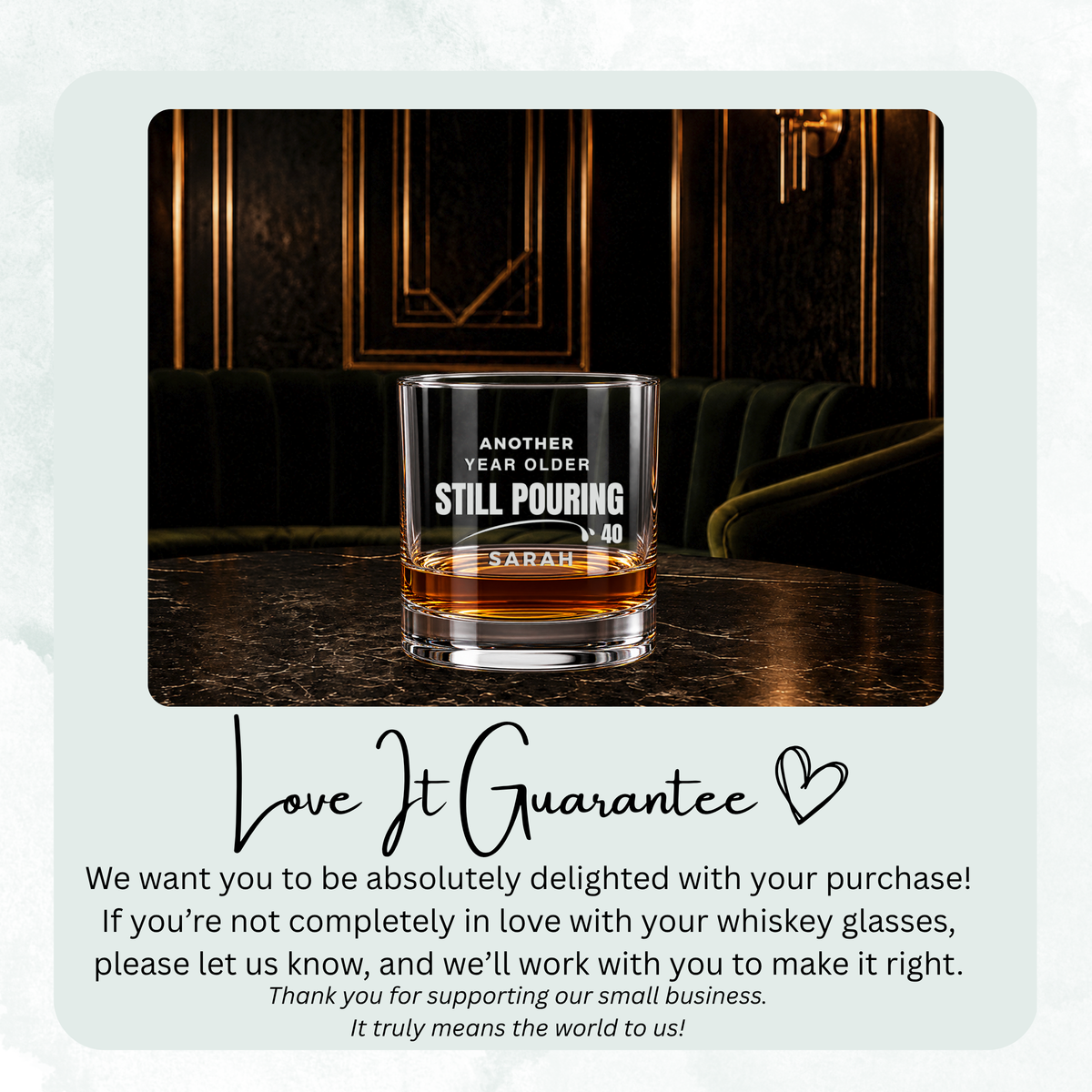 Official Birthday Stamp engraved whiskey glass