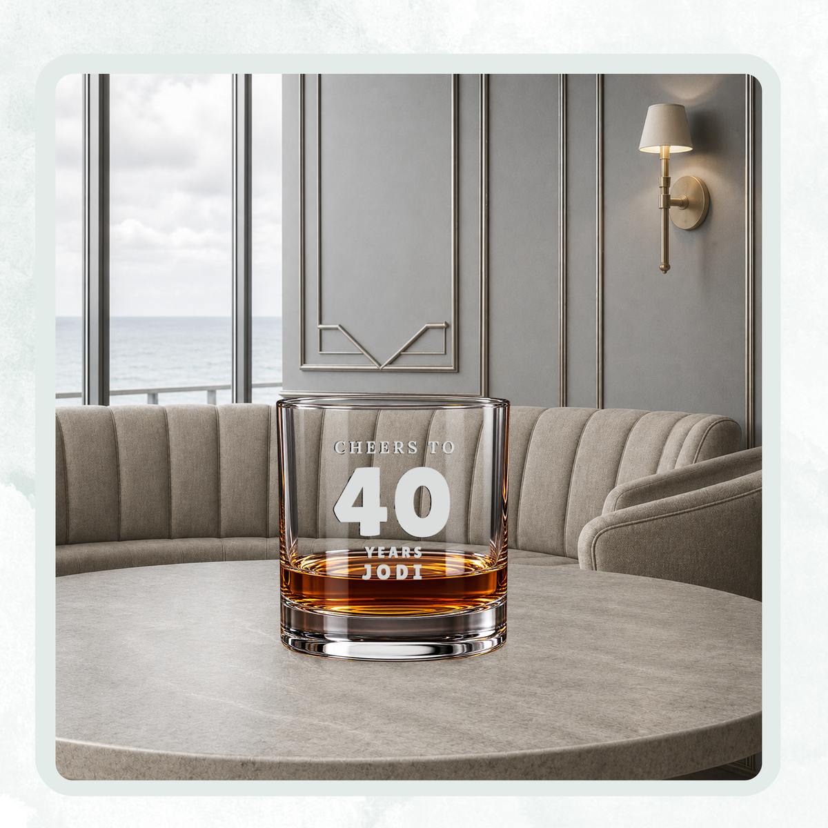 Conversational Humor Sweep engraved whiskey glass