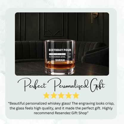 Conversational Humor Sweep engraved whiskey glass