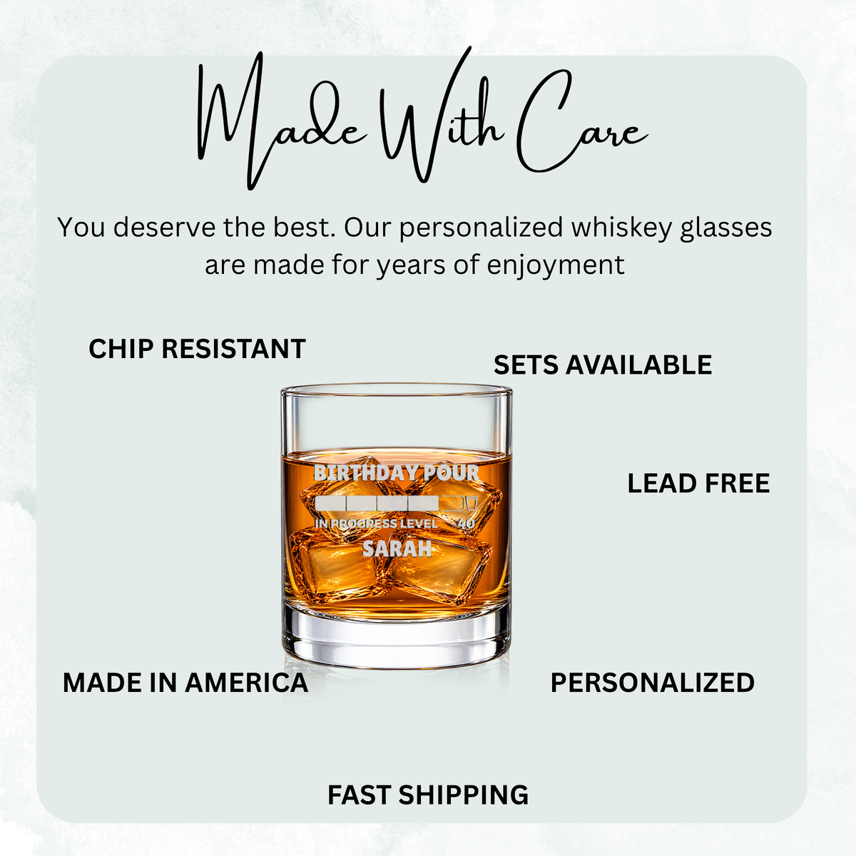 Conversational Humor Sweep engraved whiskey glass