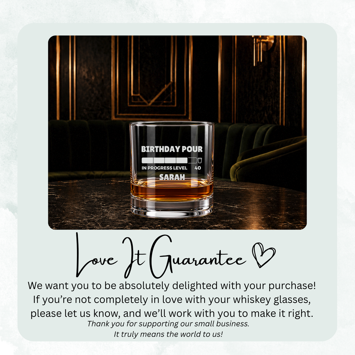Conversational Humor Sweep engraved whiskey glass