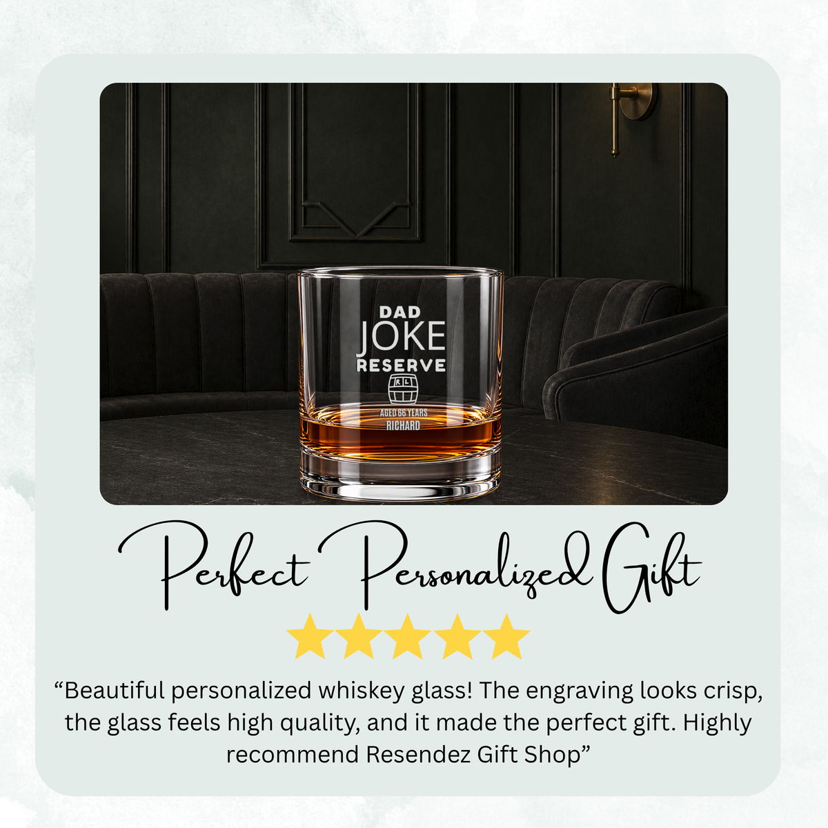 Dad Joke Reserve Engraved Whiskey Glass