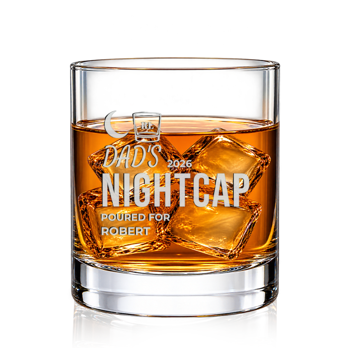 Dad’s Nightcap Engraved Whiskey Glass