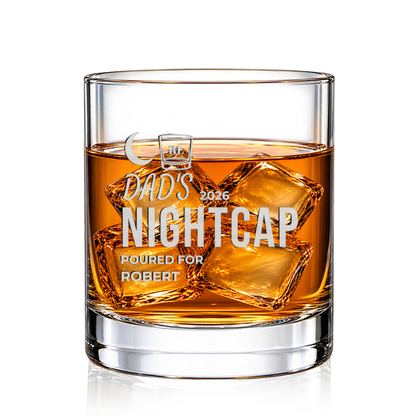 Dad’s Nightcap Engraved Whiskey Glass