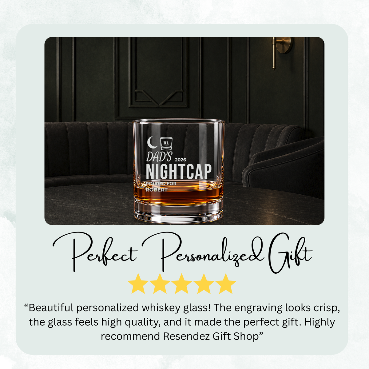 Dad’s Nightcap Engraved Whiskey Glass