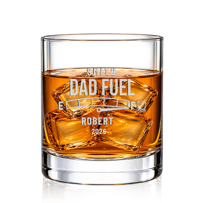 Dad Fuel Gauge Engraved Whiskey Glass
