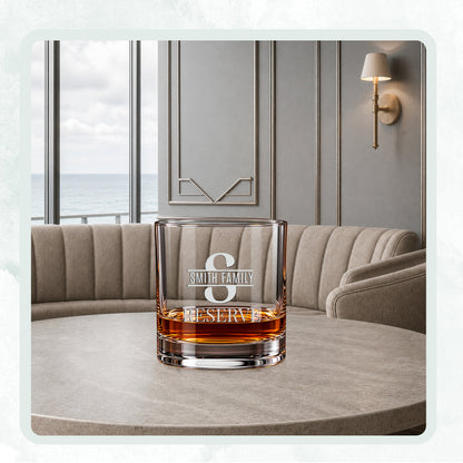 Custom Rocks Glass with Name, Personalized Bourbon Gift, Engraved 11 oz Barware