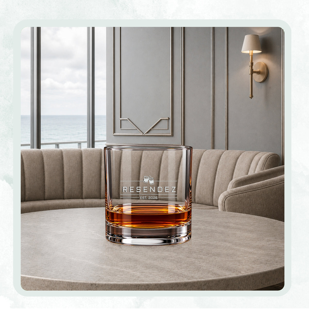 Personalized Scotch Glass, Ornamental Monogram Barware, Custom Gift for Him