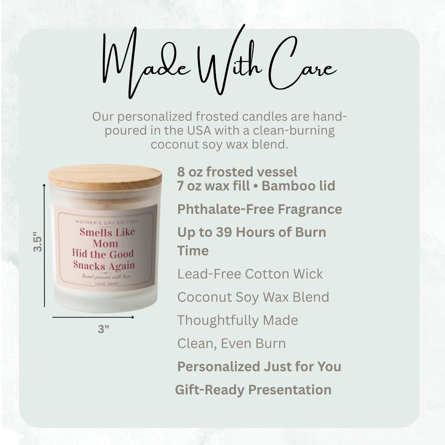 What’s for Dinner Again funny custom candle for Mom – gift presentation
