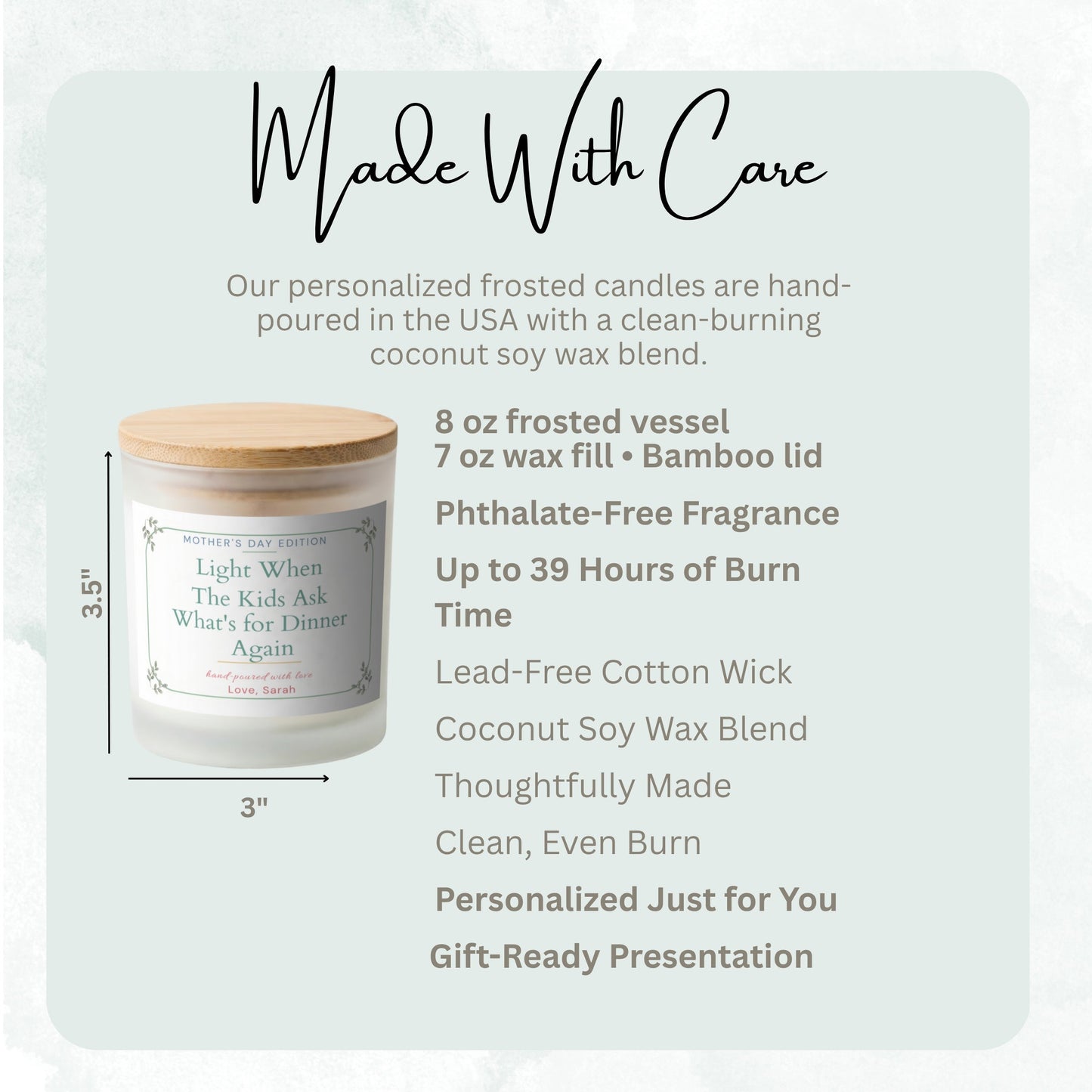 Smells Like Mom Finished Her Coffee personalized Mother’s Day candle – gift presentation