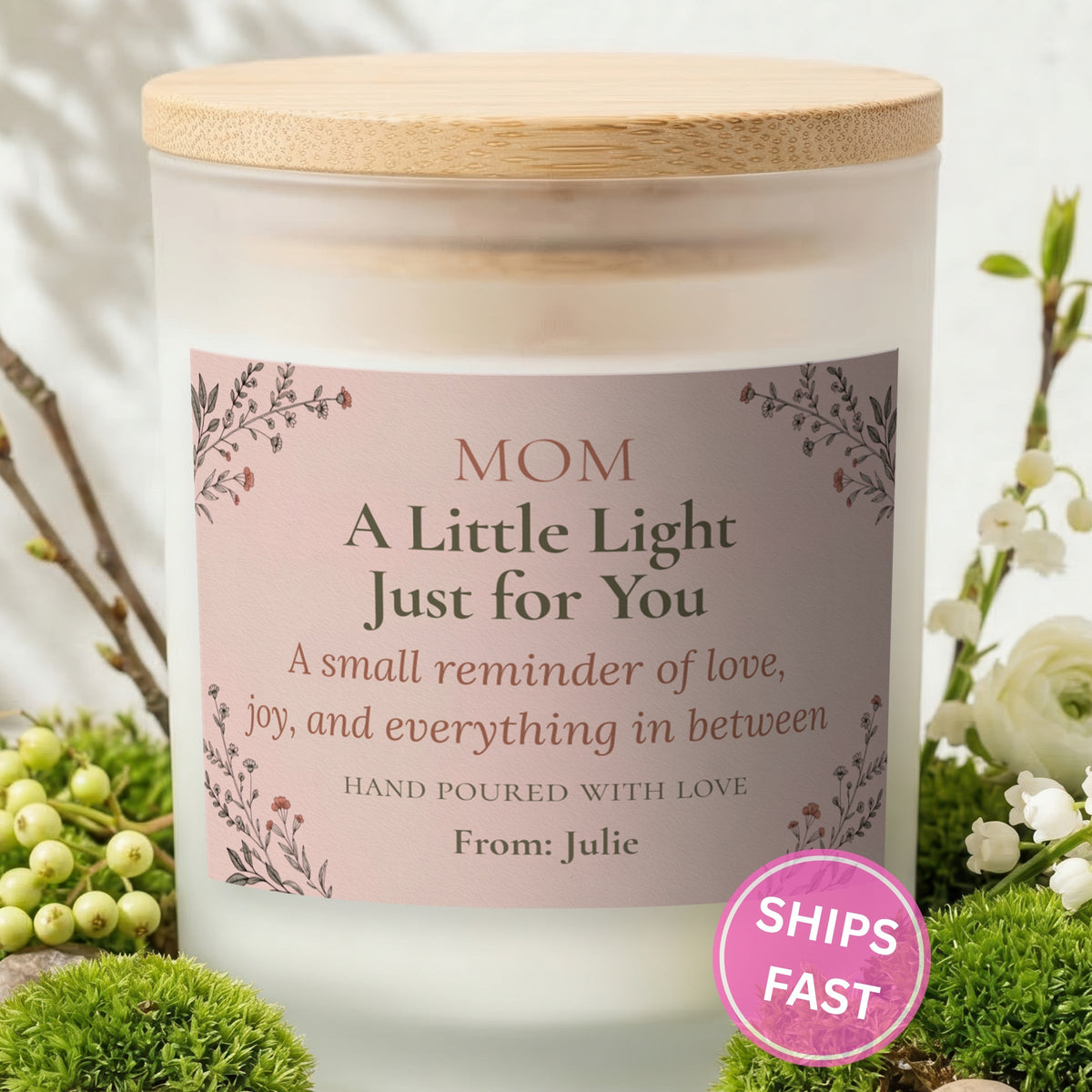 Mother’s Day Gift personalized frosted candle design – product image page 01