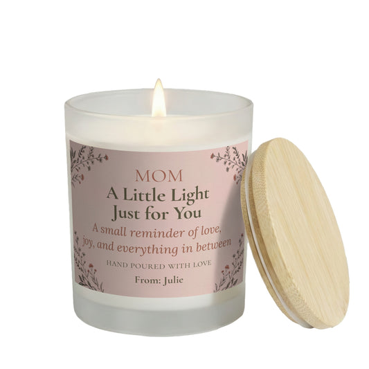 Mother’s Day Gift personalized frosted candle design – main white-background product image