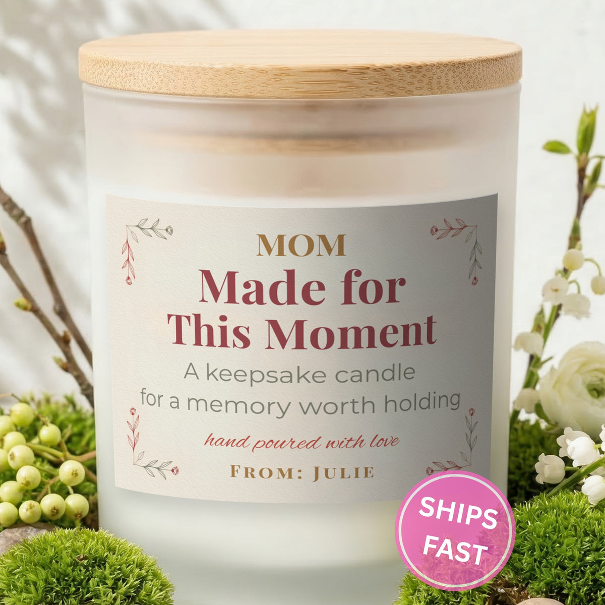 Birthday Gift for Mom personalized frosted candle design – product image page 01