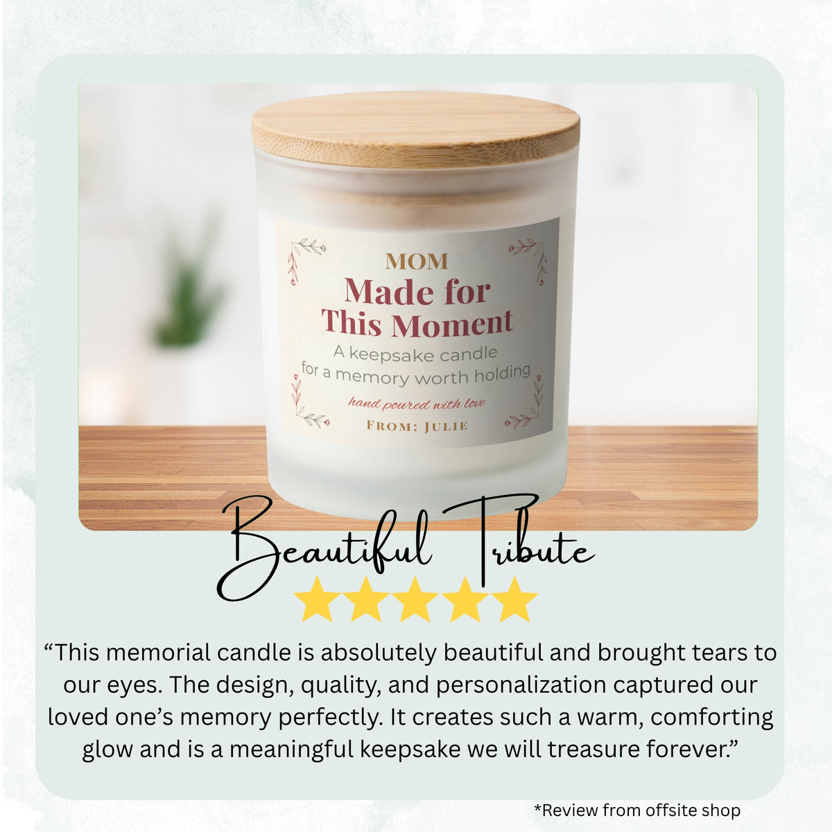 Birthday Gift for Mom personalized frosted candle design – product image page 05