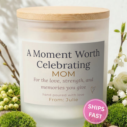 First Mother’s Day personalized frosted candle design – product image page 01
