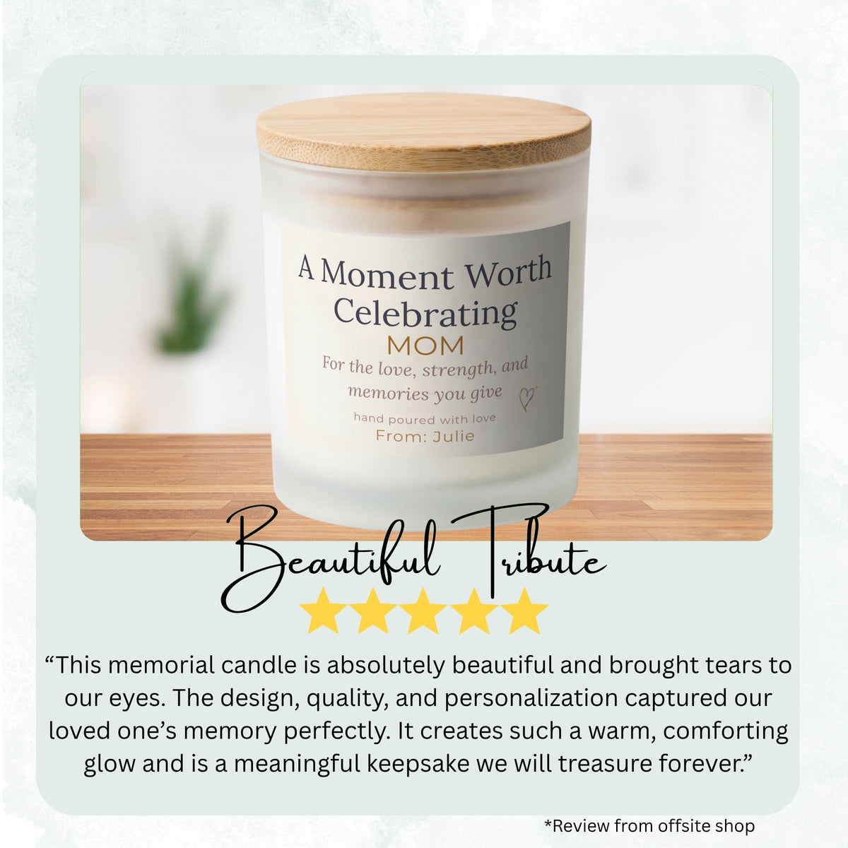 First Mother’s Day personalized frosted candle design – product image page 05