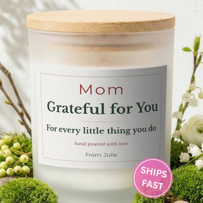 New Mom Gift personalized frosted candle design – product image page 01