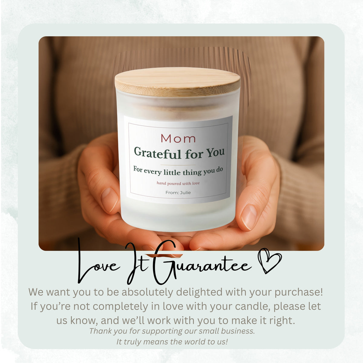 New Mom Gift personalized frosted candle design – product image page 06