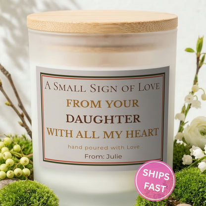 Mom from Daughter personalized frosted candle design – product image page 01
